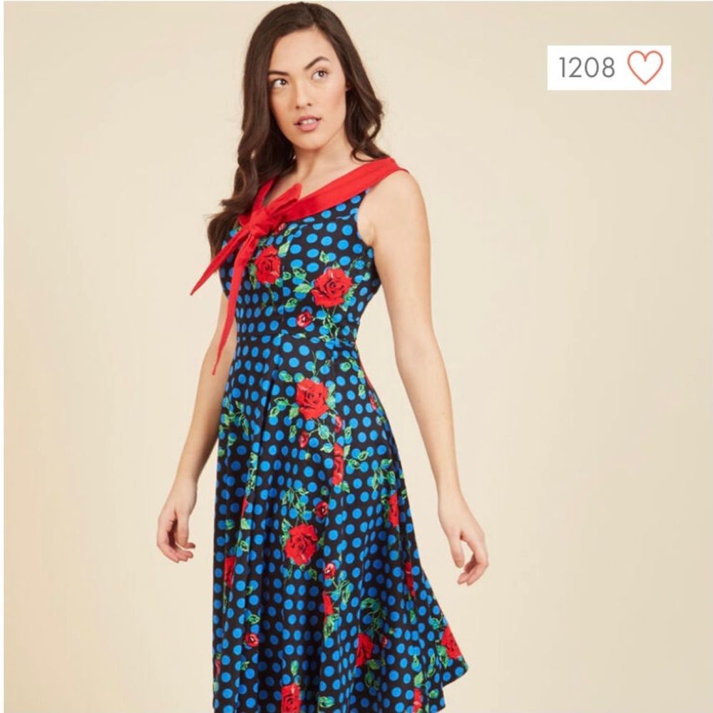 Hearts and Roses ”Pattern Pairings Midi Dress” NWT